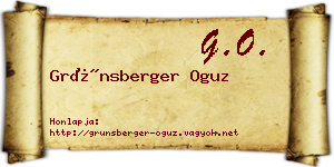 Grünsberger Oguz névjegykártya